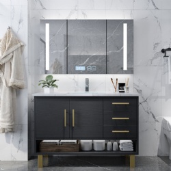 Factory Direct black color Modern Wall Hung marble Bathroom Vanity Unit Cabinet