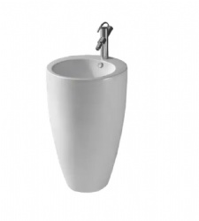 White Glazed Ceramic Modern Design Bathroom Pedestal Basins